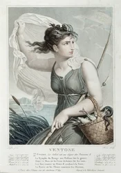 Ventose (februari-maart), zesde maand van de Republikeinse Kalender, gegraveerd door Tresca, c.1794